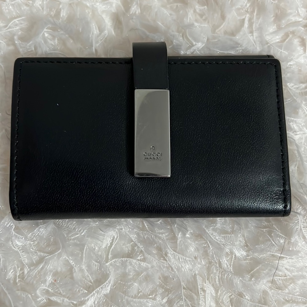 Gucci Black Calf Leather Key Case